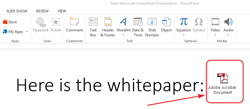 insert into document powerpoint pdf