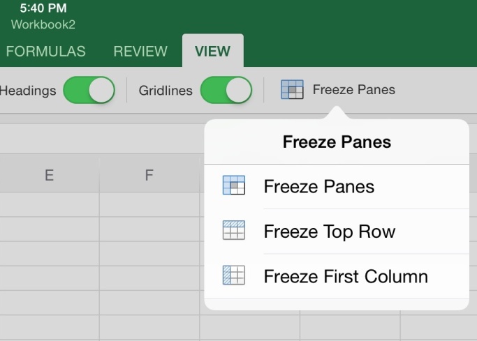 How to Freeze Columns and Rows in Microsoft Office for iPad