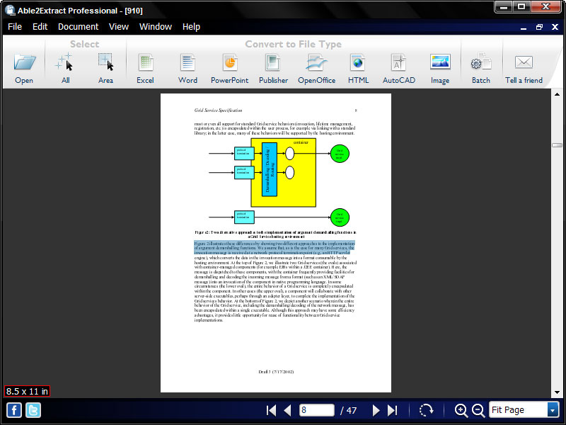 View and convert PDF data to Word, Excel, PowerPoint and Publisher