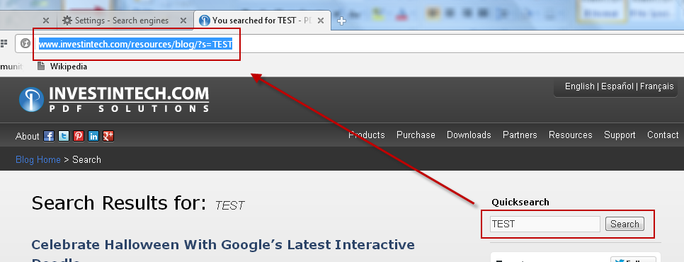 Opera SE Test URL