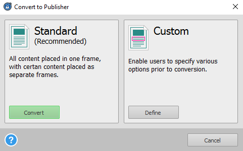 how to convert publisher to pdf