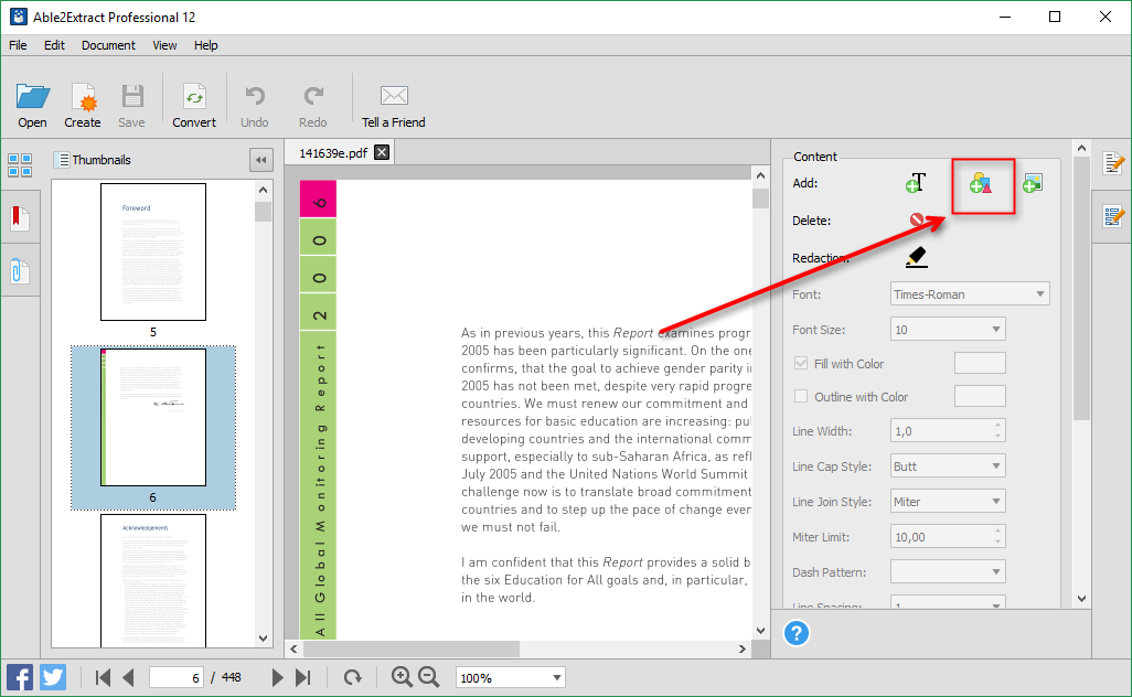 Inserir formas PDF