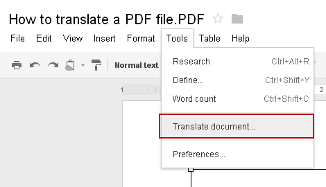 How to translate PDF file