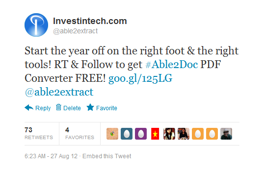 Able2Doc Giveaway Tweet