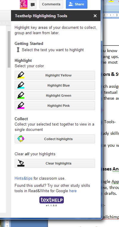  Texthelp Highlighting Tools
