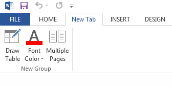 New Tab in Ribbon