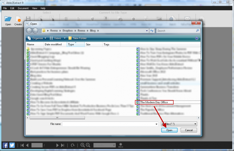 Opening File In Able2Extract
