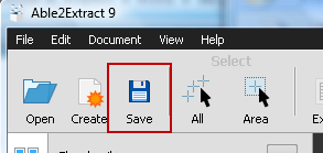 Saving PDF In Able2Extract