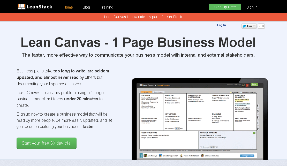 One Page Business Model