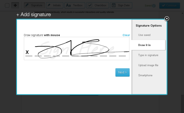  Selecting Signature Type