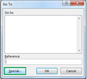 Excel Go To Dialog