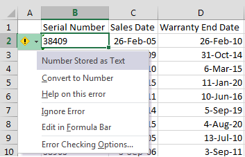 Excel Text Tool Tip