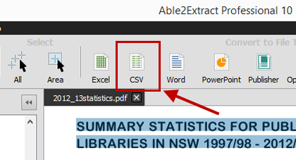 Able2Extract PDF To CSV