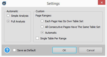 Able2Extract Excel Conversion Settings