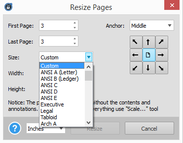 Resizing Pages With Able2Extract