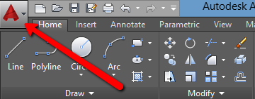 AutoCAD Application Button