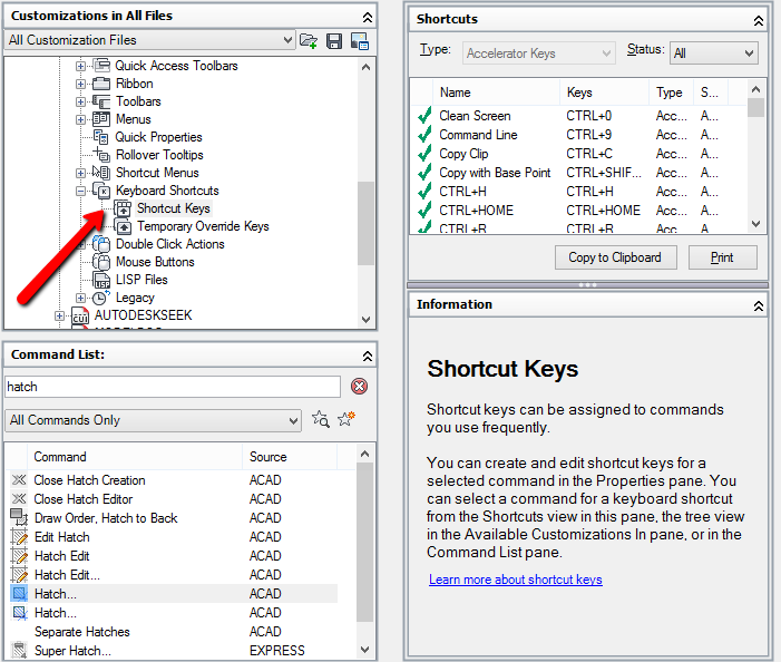 AutoCAD genvejstaster