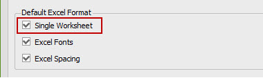 Excel Single Worksheet Option