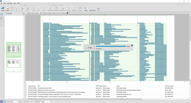 Able2Extract Custom PDF to Excel