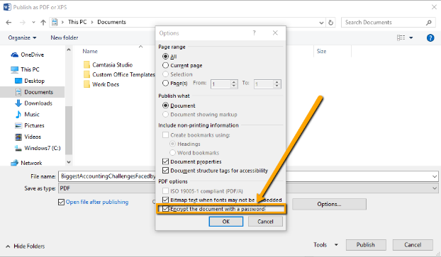 MS Password Encryption Option 