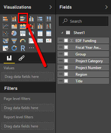 Selecting Clustered Bar Chart