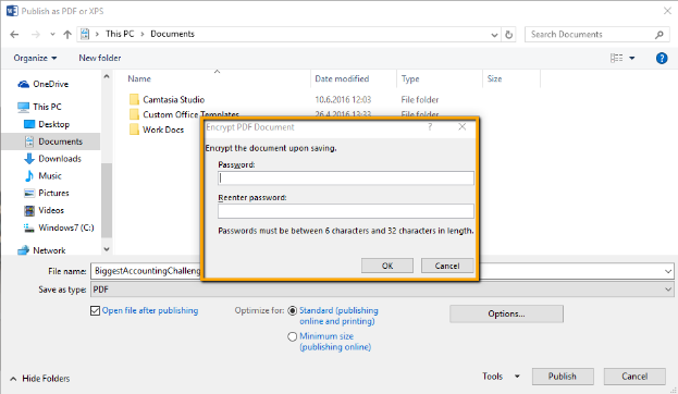 Encrypting PDFs In MS Word