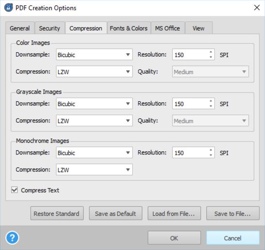 Able2Extract Compression Settings Template