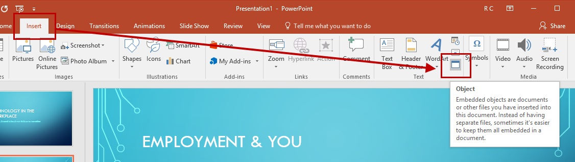 how to insert pdf to powerpoint presentation