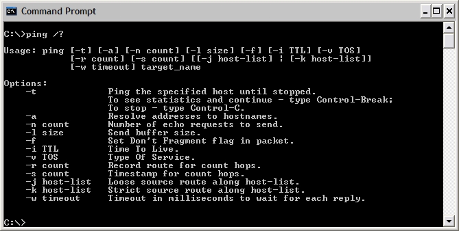 Command Prompt Ping Instructions