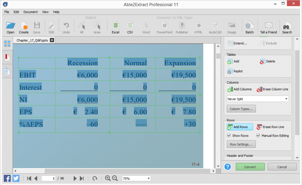 Converting PowerPoint To Excel