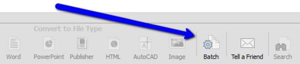 Selecting Batch Conversion Command