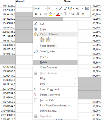 Deleting Blank Spreadsheet Cells