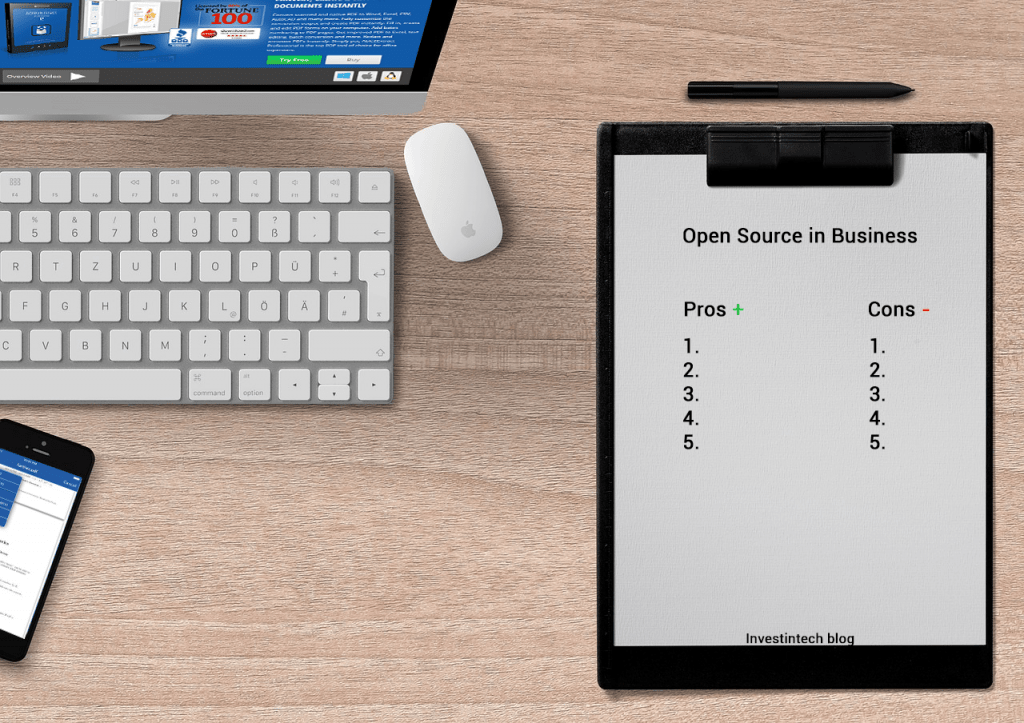Arguments for and against open source in a business place