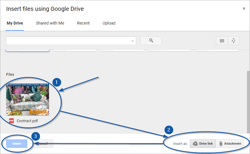 Attaching PDF into Email through Google Drive