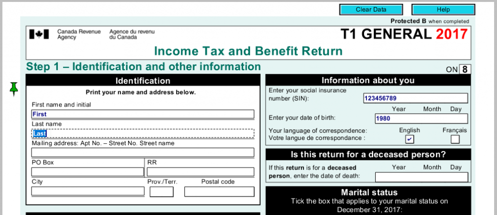 Filing In PDF Forms Example