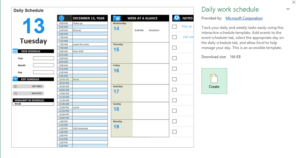 Business Calendar Excel Template