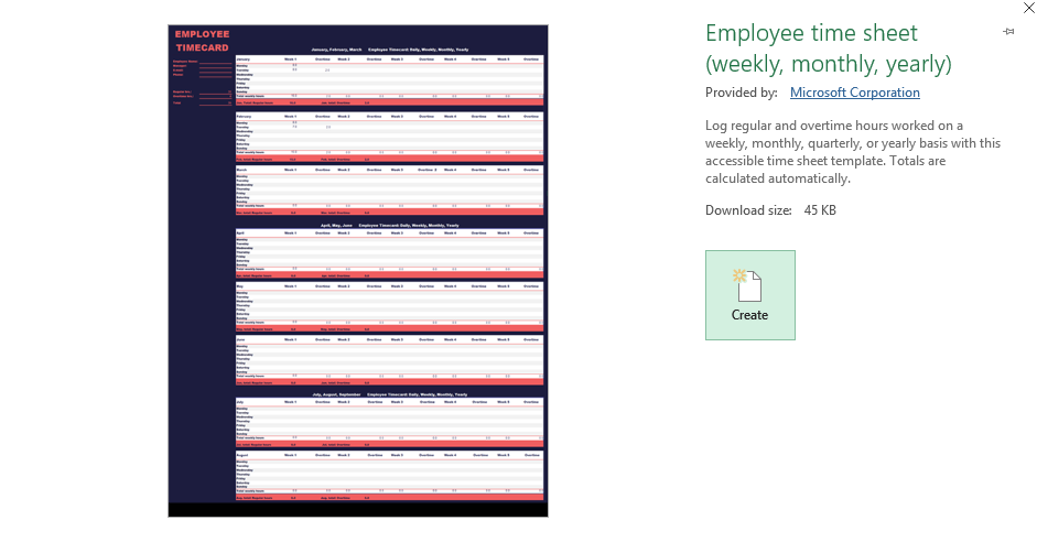 Business Employee Excel Template