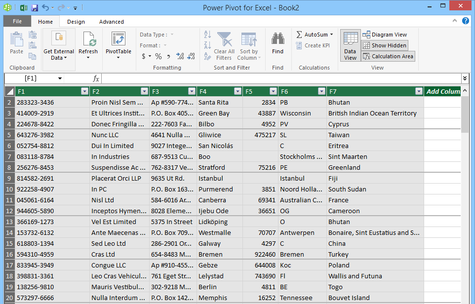  Business Intelligence Power Pivot