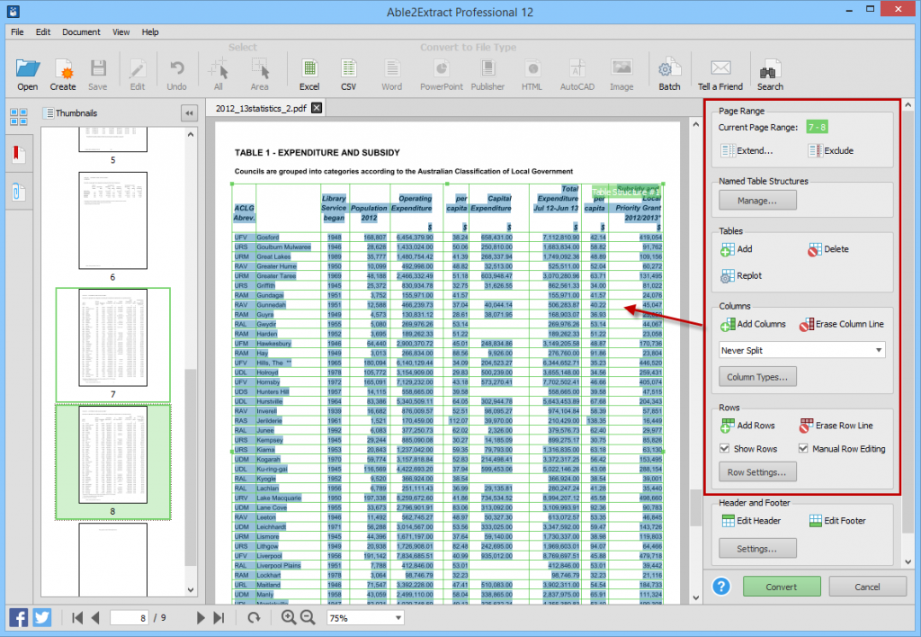 Custom Excel Panel Options