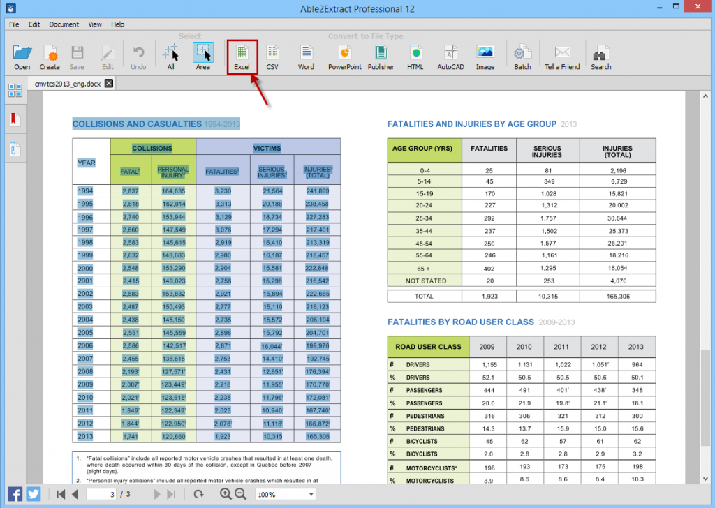 Converting Word Tables To Excel