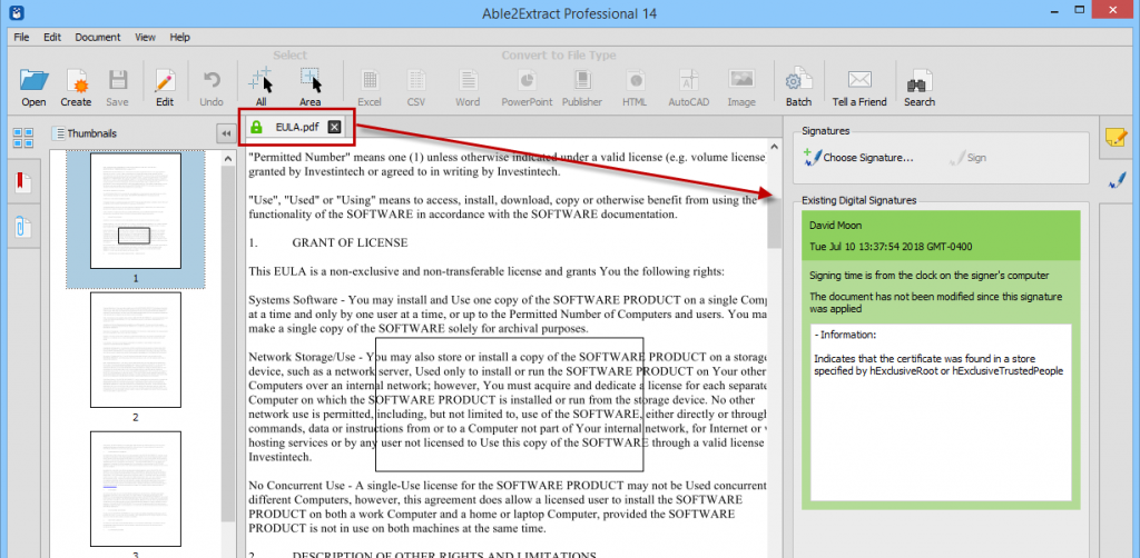 Validating Electronic Signatures