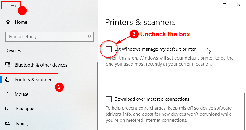 How to manage default printers manually on Windows 10