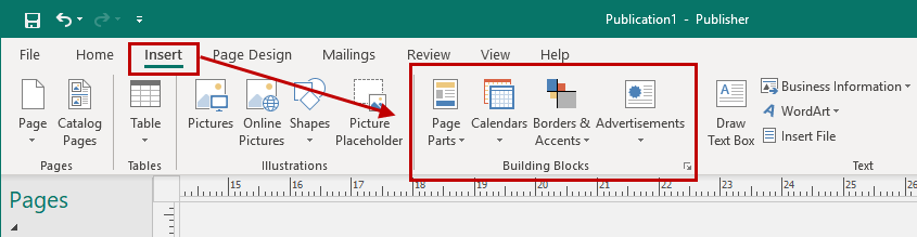 Tips on using building blocks in Microsoft Publisher