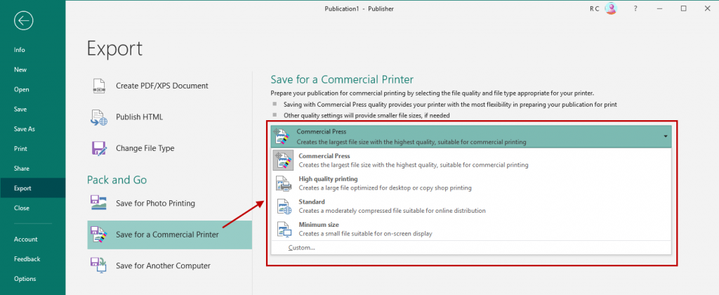 Tips on printing a project in MS Publisher