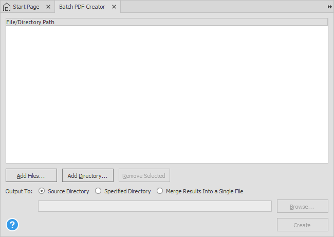 Batch PDF Creation Tool