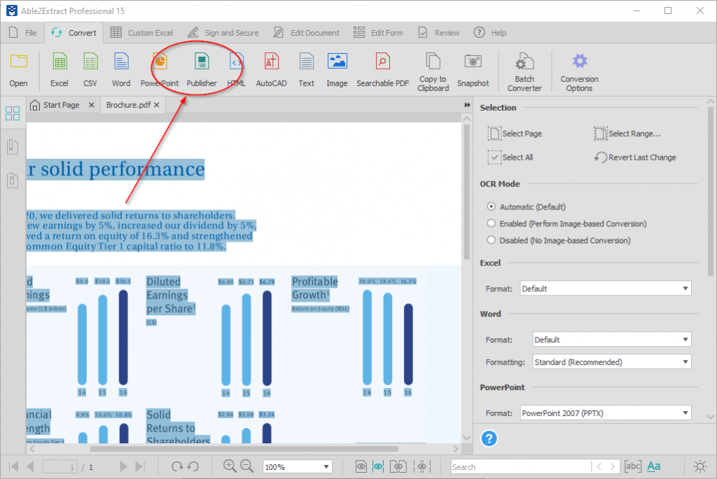 Convert PDF to Publisher with Able2Extract