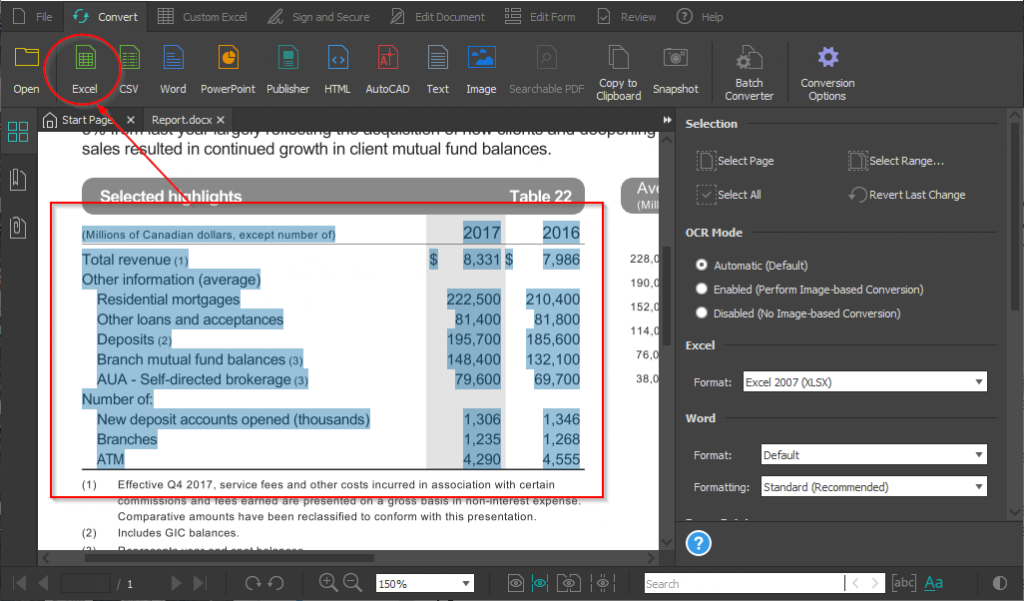 Converting Word table to Excel