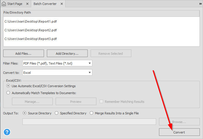 Batch Converting multiple PDF files at once